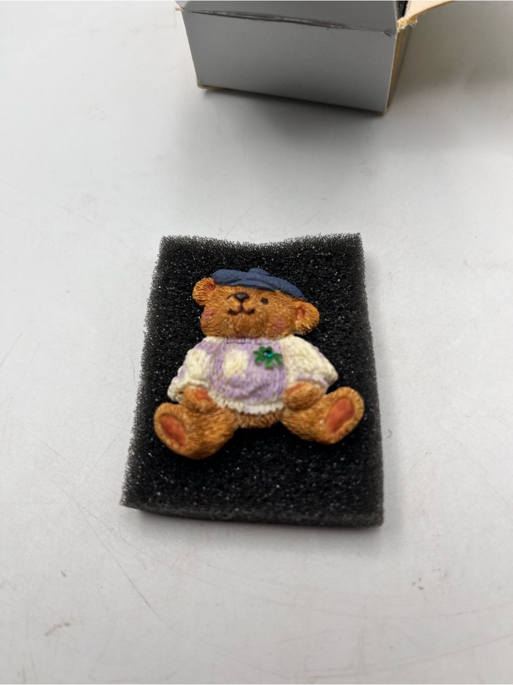 Cute Teddy Bear Accessory Pin in Brown and Green St Patricks